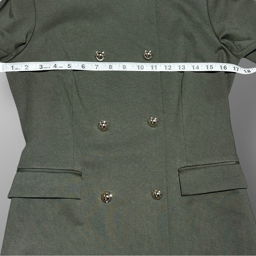NWT Nanette Lepore Olive Night Green Double Breasted Gold Button Dress Sz 8 - Picture 5 of 8